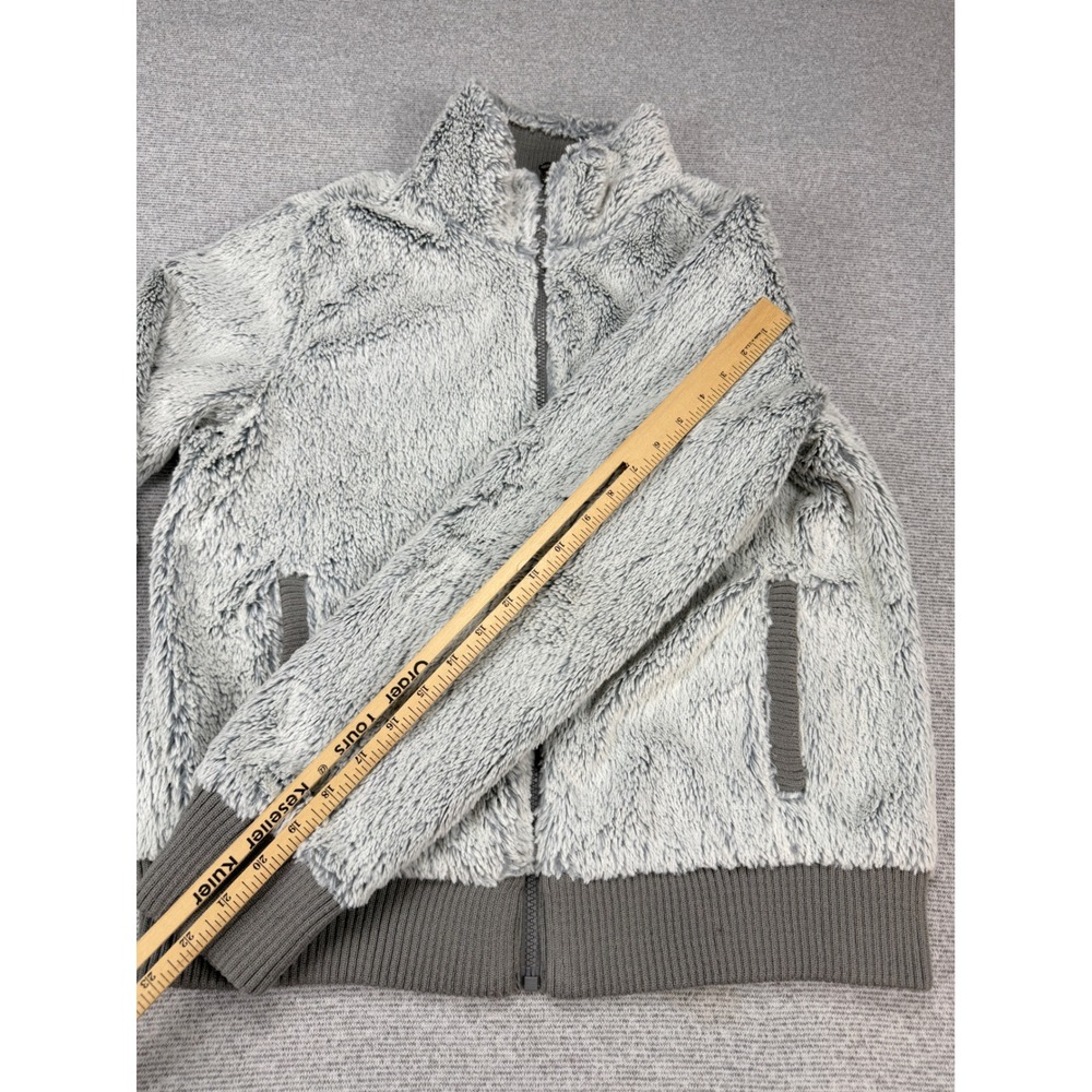 Patagonia Los Gatos Full Zip Fleece Jacket Womens Medium Grey White Bomber Mock - Picture 6 of 13